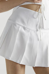 White Pleated Mini-Skirt