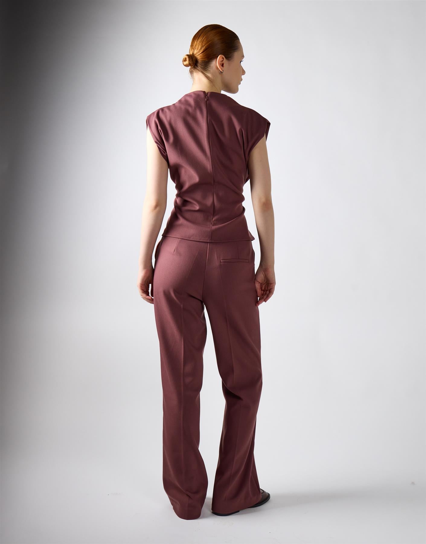 Mauve Flare Suit Trousers