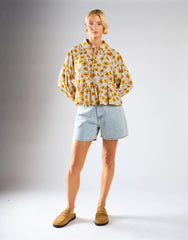 High Waist Rigid Denim Shorts - Light Vintage Wash