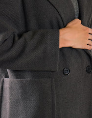 Charcoal Lapel Collar Midi Coat