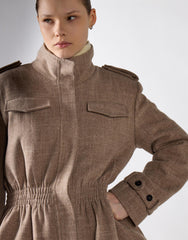 Stone Textured Cinched Waist Jacket