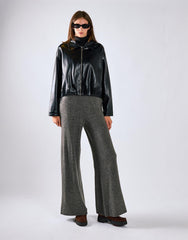 Black Pu Zip Up Jacket