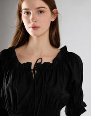 Black Milkmaid Maxi Dress