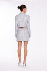 Silver-Tweed Mini-Skirt