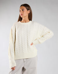 Cream Cable Knit Crew Neck Jumper