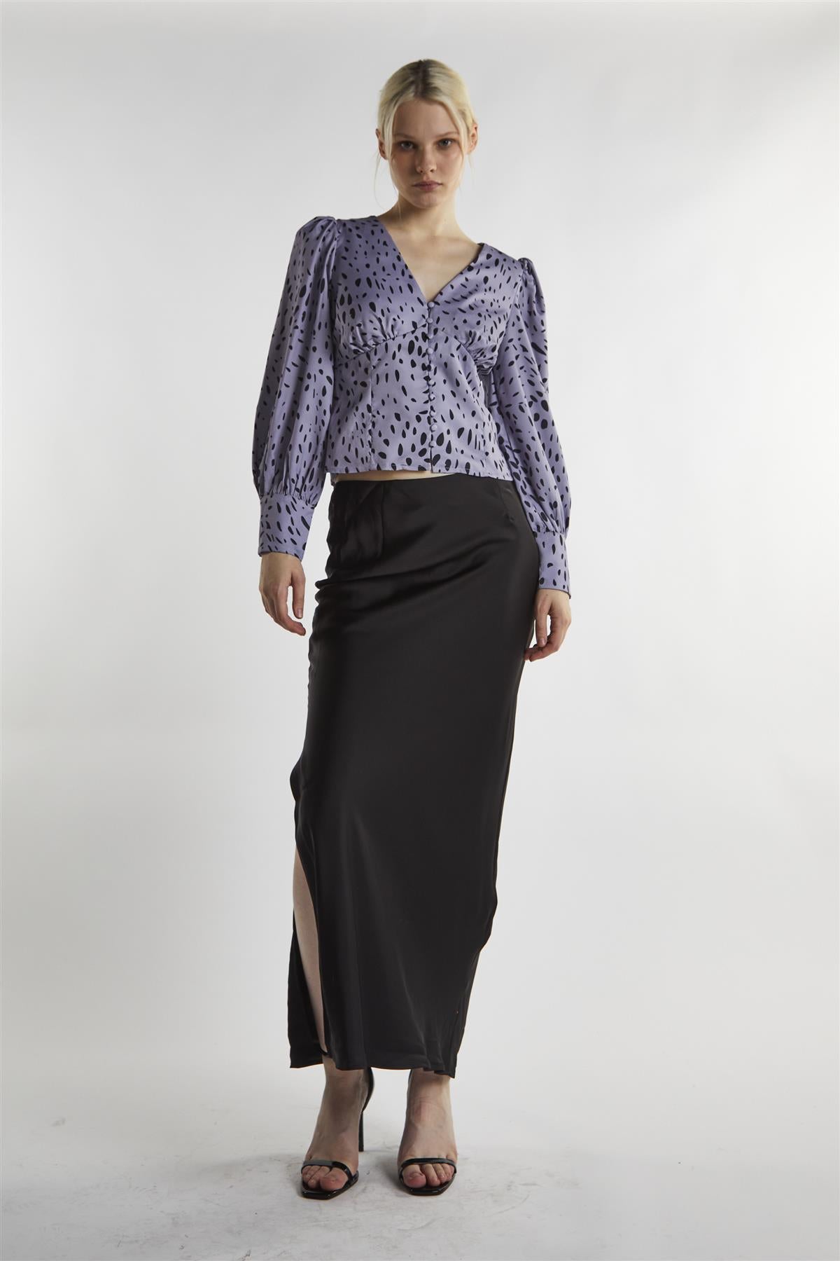 Dusty Lilac Dalmatian Long Sleeve-Tops