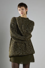 Khaki-Fleck Crew-Neck Jumper