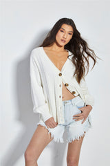 Bleached Raw Edge Denim High Waisted Shorts