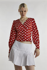 Rusty White Polka Long Sleeve-Top