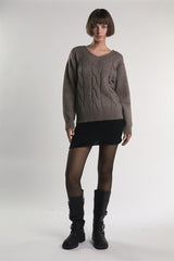 Black Knit-Fitted Mini-Skirt