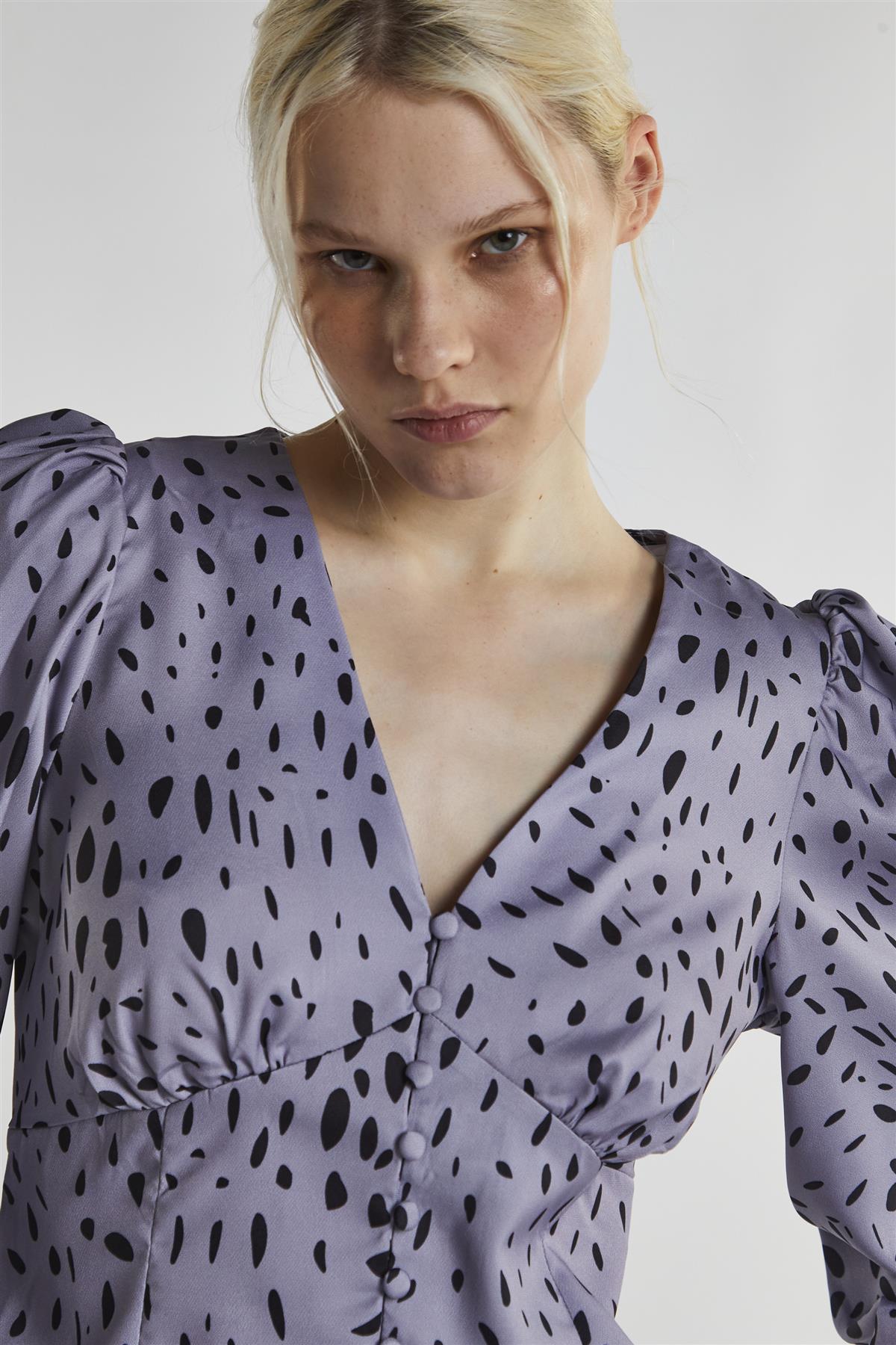 Dusty Lilac Dalmatian Long Sleeve-Tops