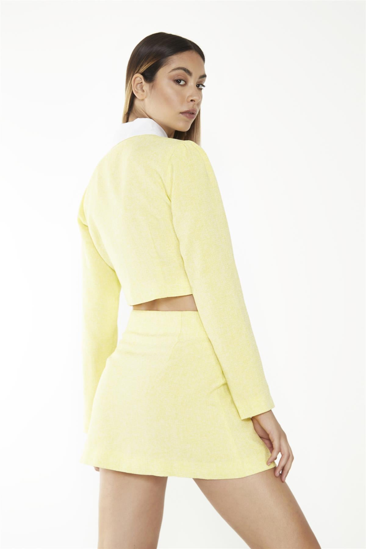 LADIES TOP-YELLOW TWEED-2XtraLarge