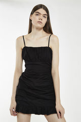 Black-Spaghetti-Strap Mini-Dress