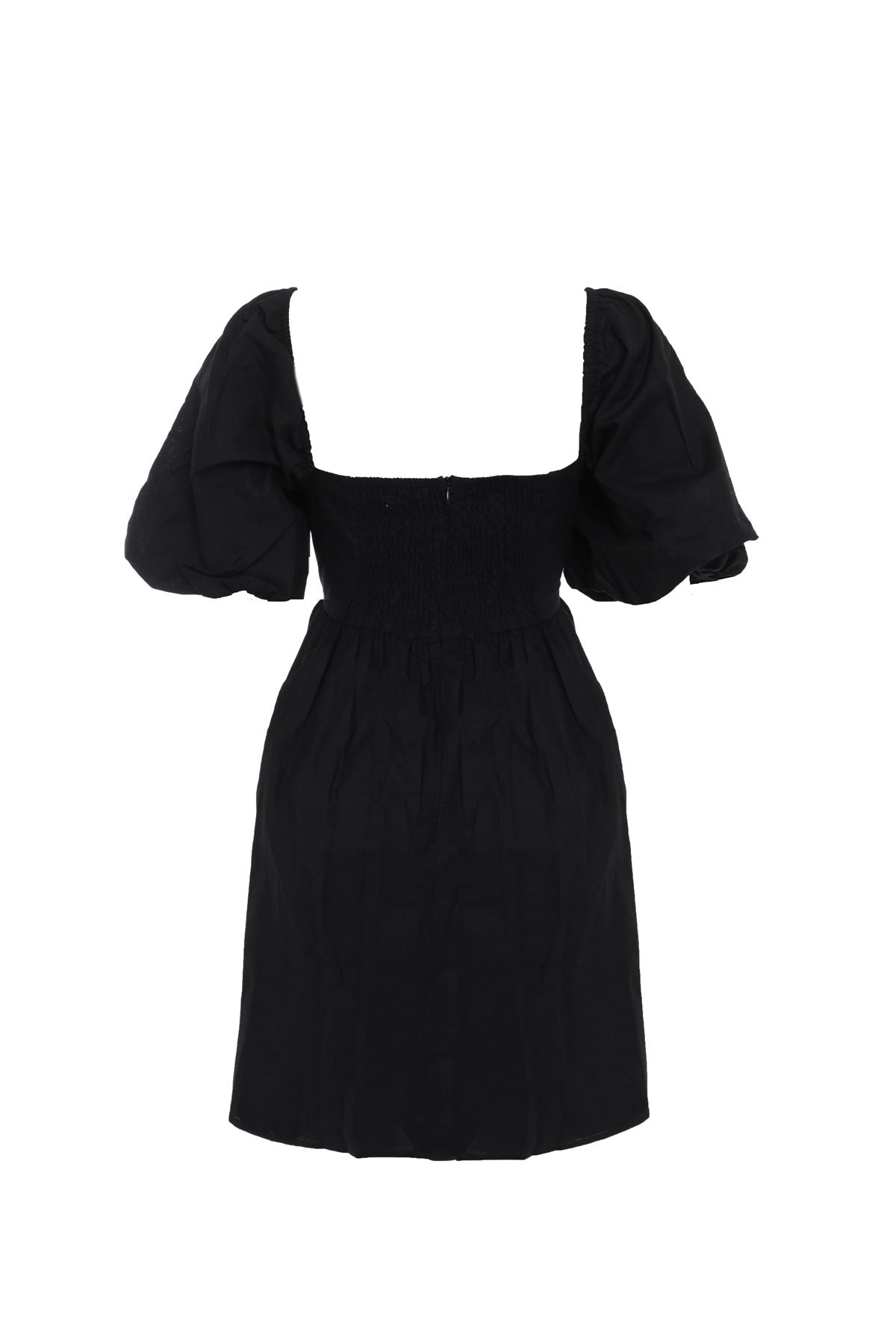 Balloon Sleeve Flowy Mini Dress