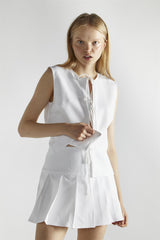 White Pleated Mini-Skirt