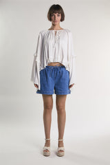 White Ruffle Blouse