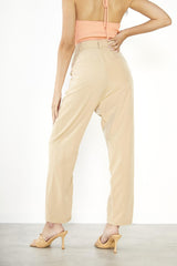 Rich-Sand High-Waisted Trousers