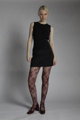 Black Button-Front-Vest Sleeveless-Top