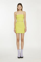 Lime Rib Ribbed Pencil Mini-Skirt