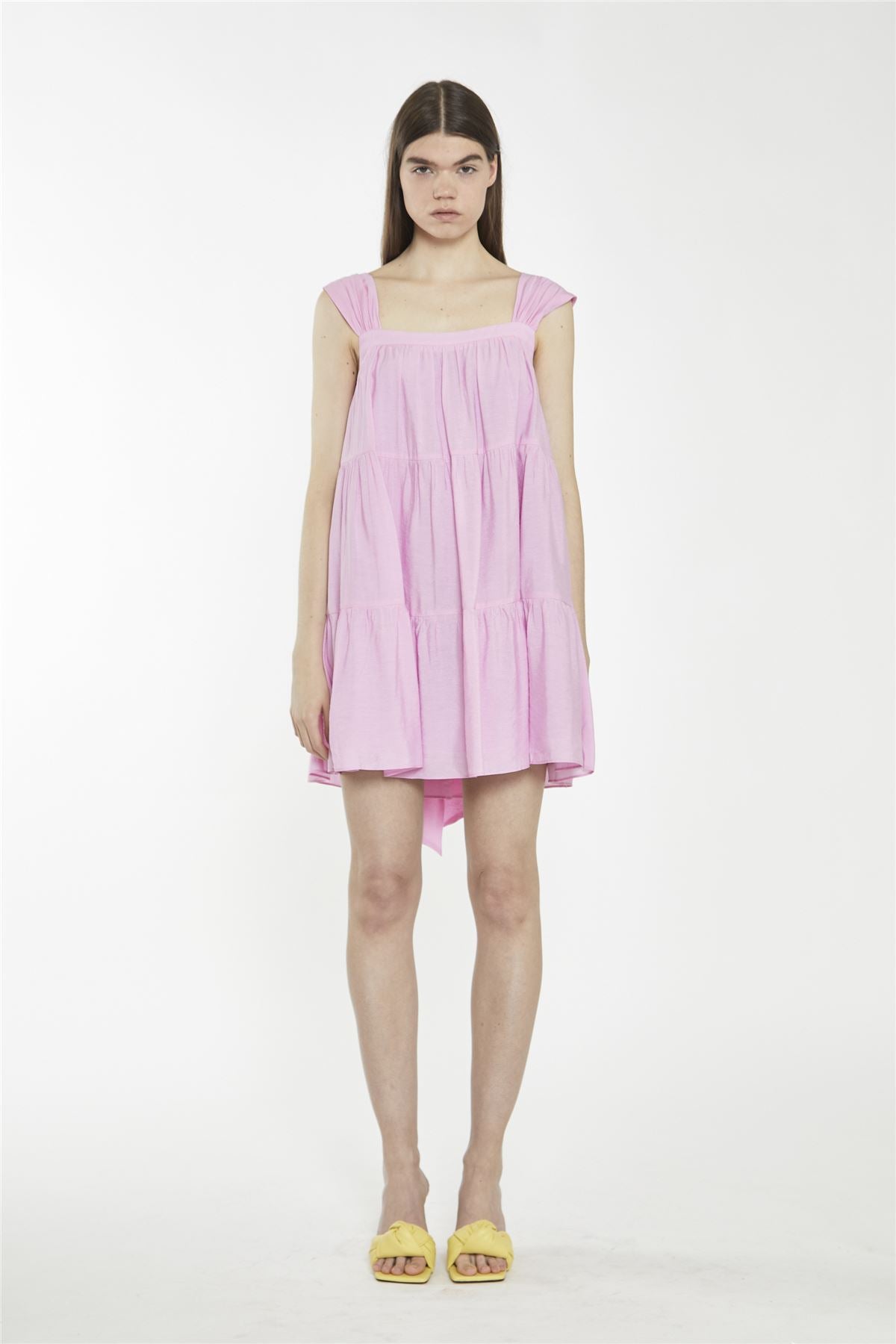 Candy Pink Tie-Back Mini Dress