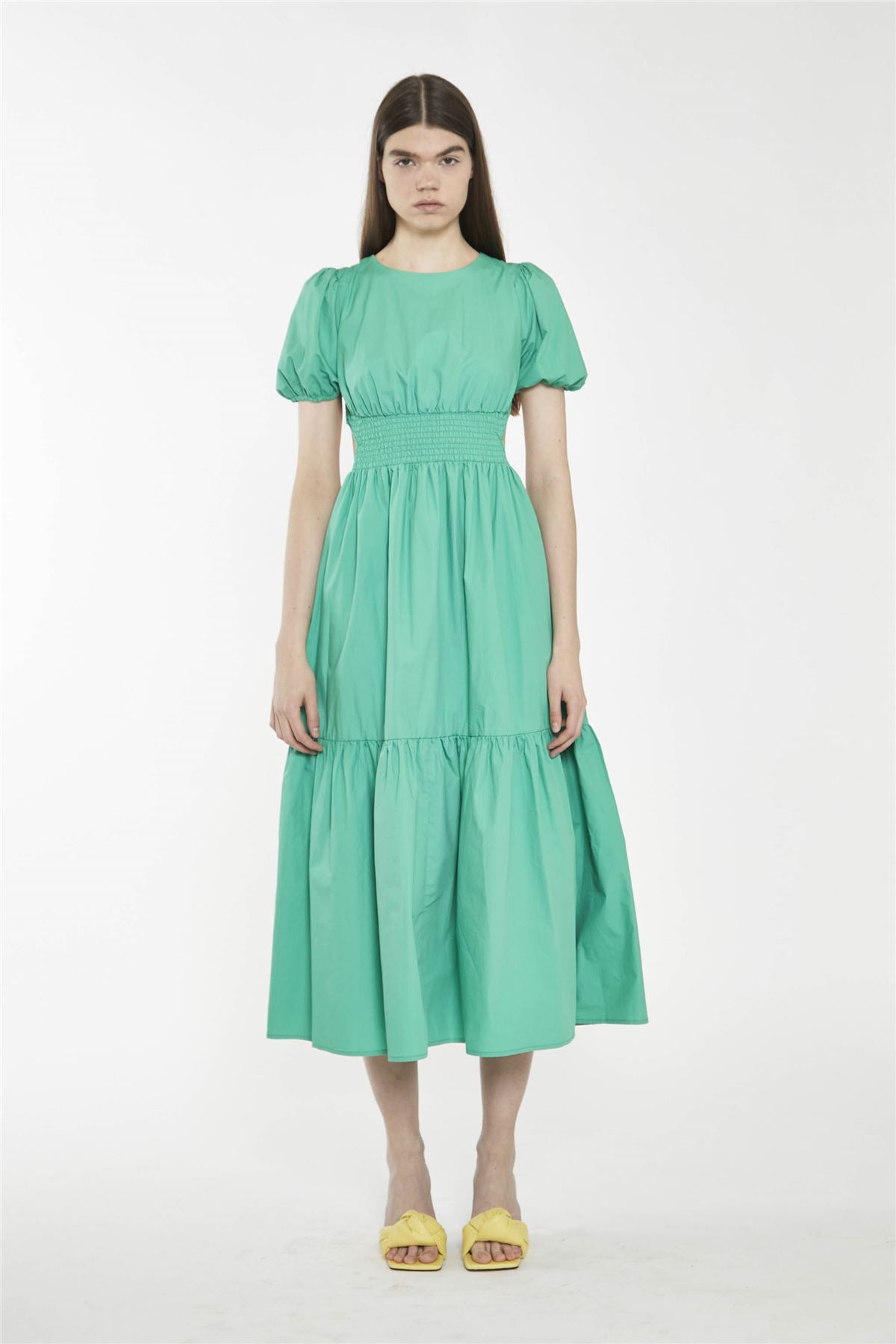 Holly Green Open-Back Maxi Dress