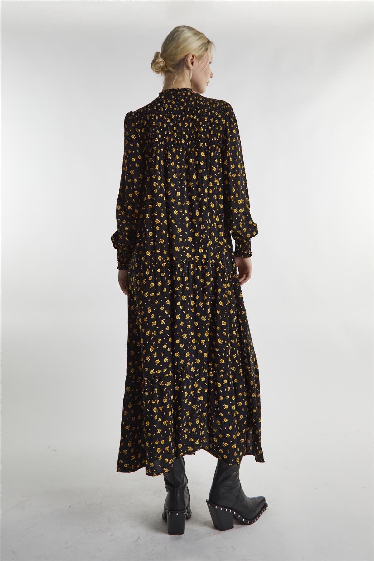 KK0140-BLACK CHARTREUSE DITSY