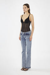 Black-Mesh Bodysuit