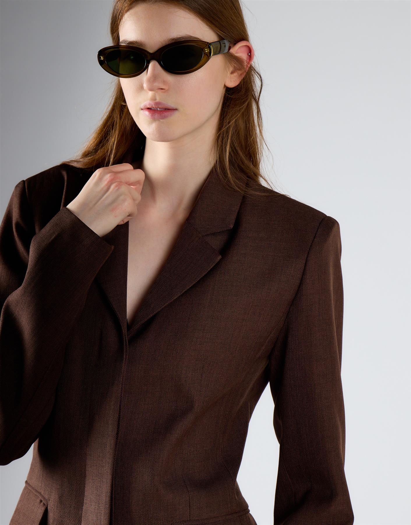 Smoke Brown Hourglass Blazer Dress