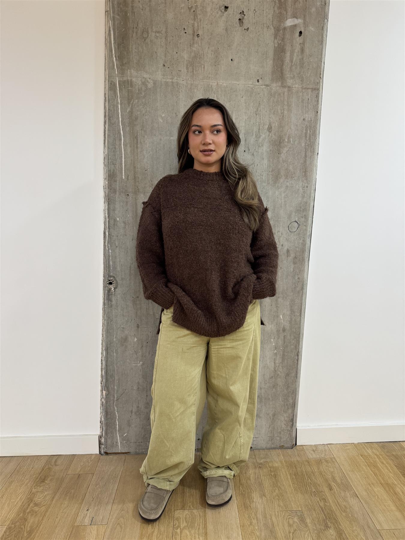 Chocolate Brown Oversized-Jumper