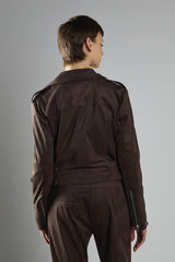 Brown Long Sleeve Biker Jacket