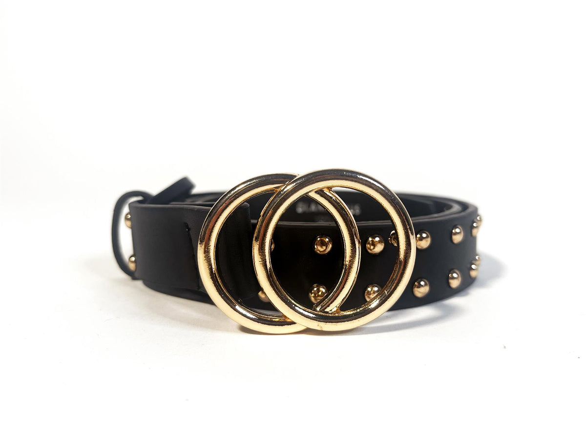 Black  Gold Studded-Belt