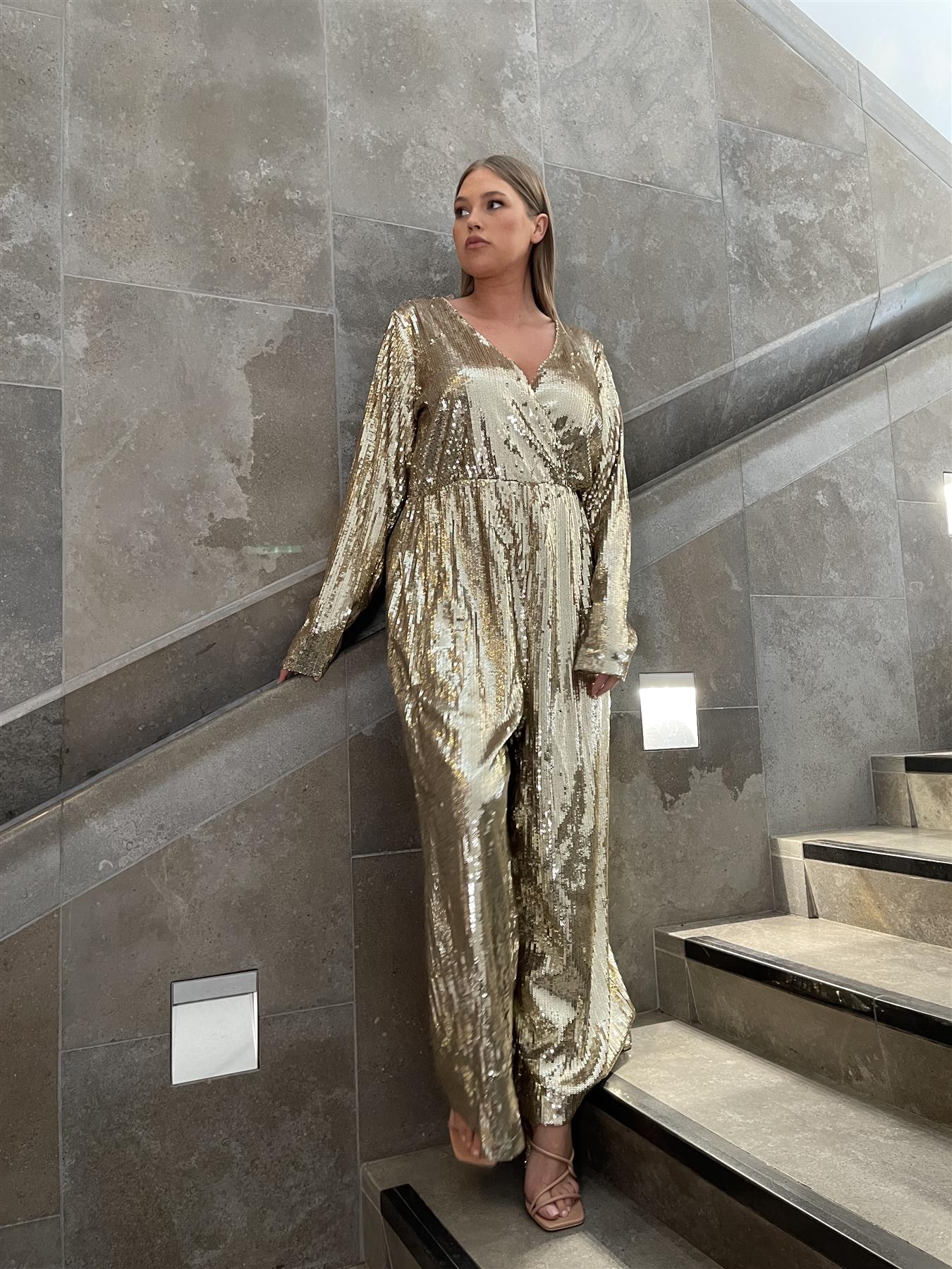 Gold Sequin Jumpsuit