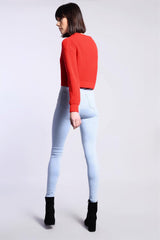 Bleach Blue Skinny Ripped Jeans