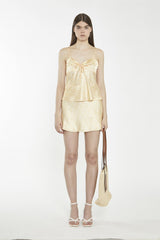 Amber Ditsy Folk Sweetheart Neckline Sleeveless-Top