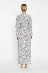 Snow Leopard Wrap Maxi-Dress
