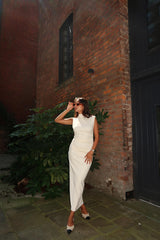 Vanilla Sleeveless Bodycon Midi-Dress