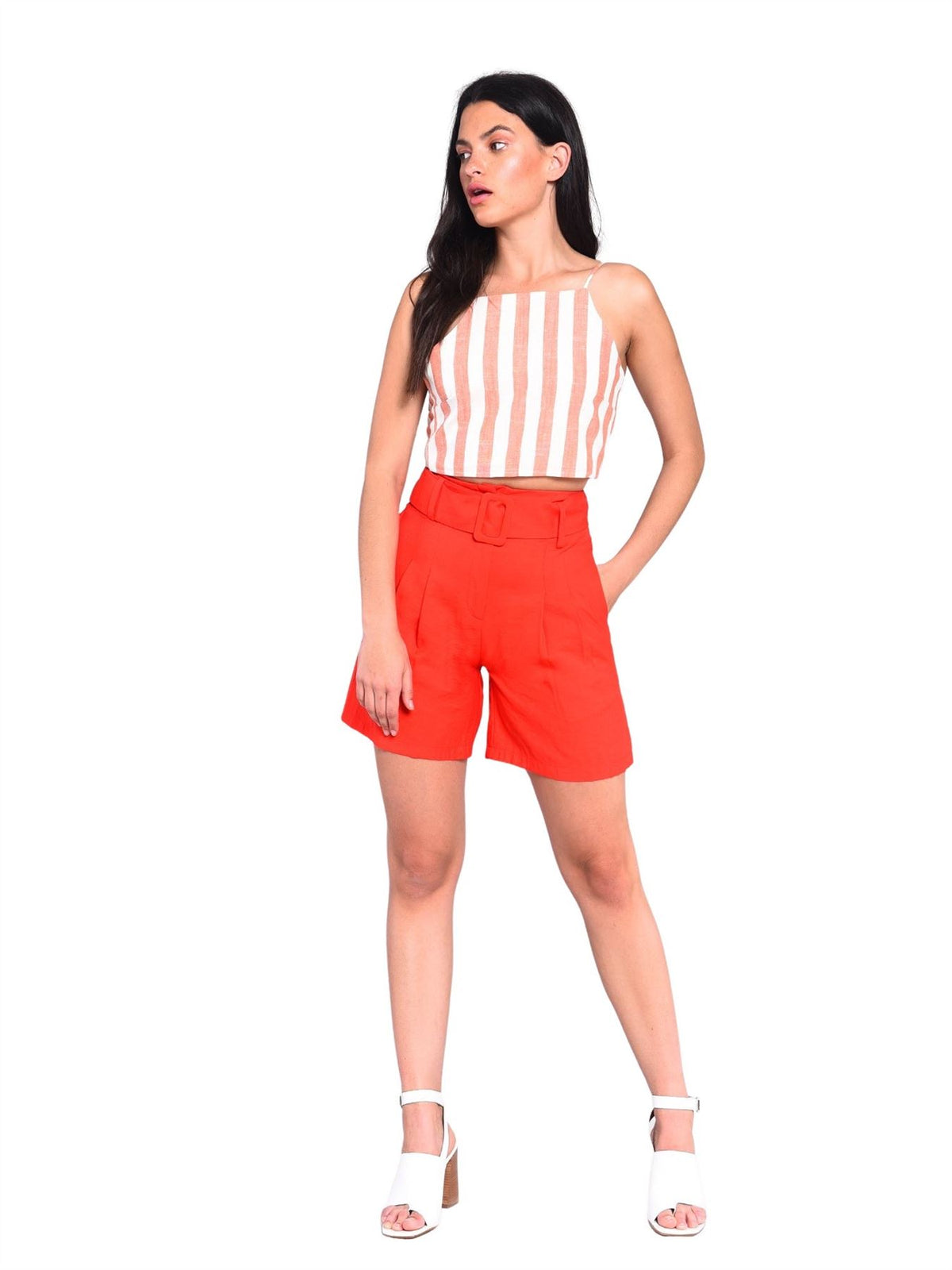 AN1695-WHITE ORANGE STRIPE