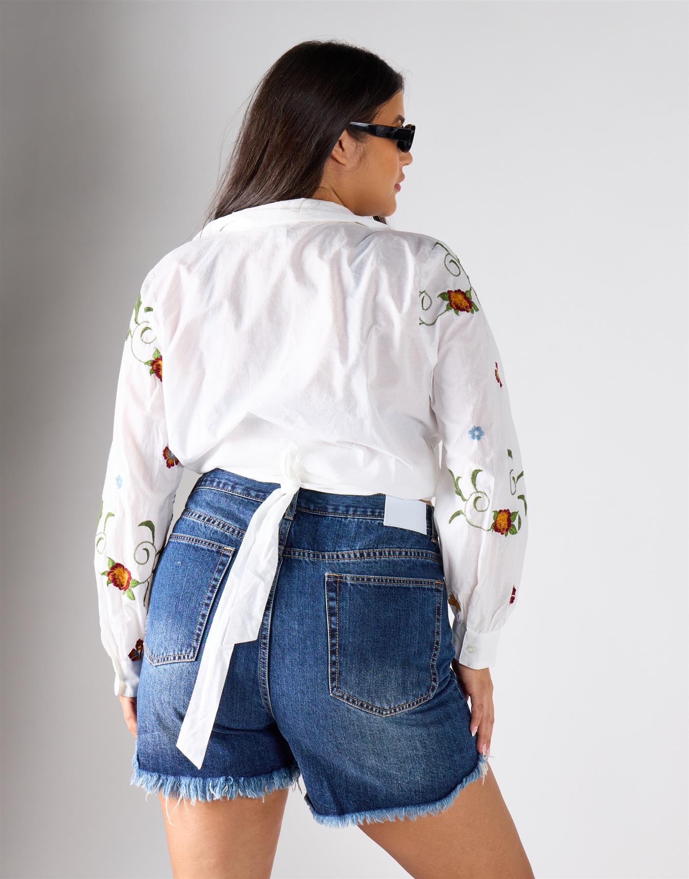 White Floral Blouse