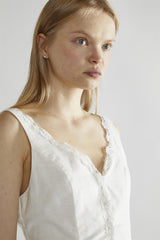 White Button-Front Top