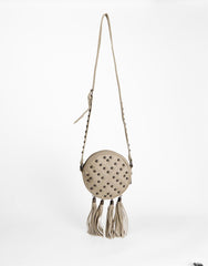 Stone Boho Studded Tassel Crossbody Bag
