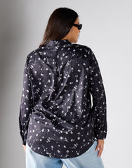 Glamorous Curve Black Small Flower Blouse