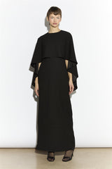Cape Maxi Dress - Black