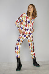 Multi Diamond Button-Up Shirt