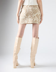 Creamy Paisley Mini Skirt