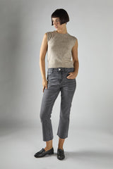 Beige-Marl Vest Sleeveless Top