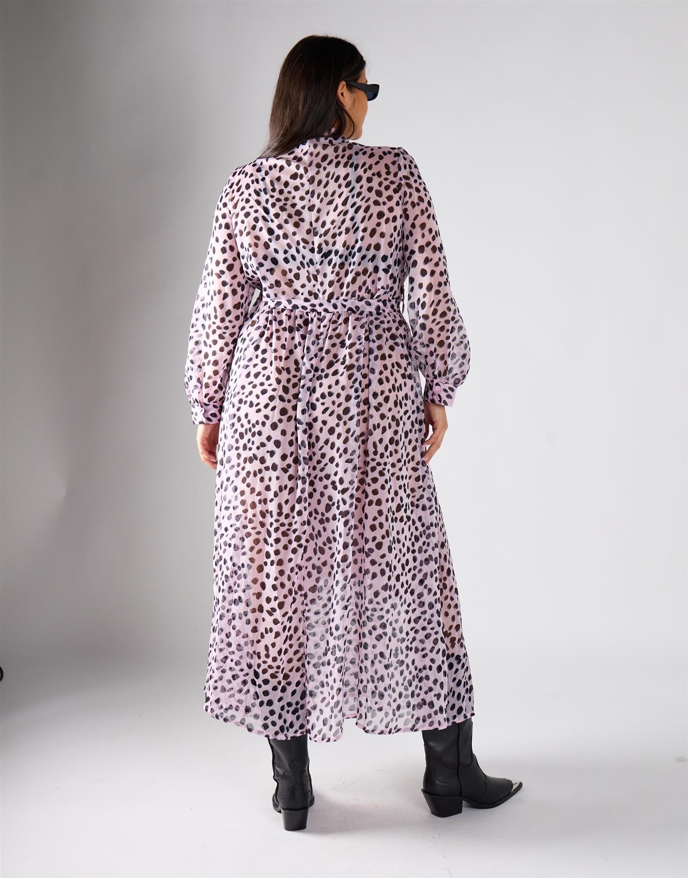 Glamorous Curve Lilac Dalmatian Maxi Dress