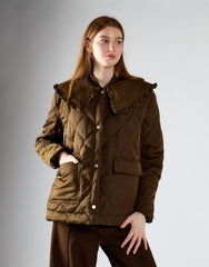 Deep Olive Statement Collar Jacket