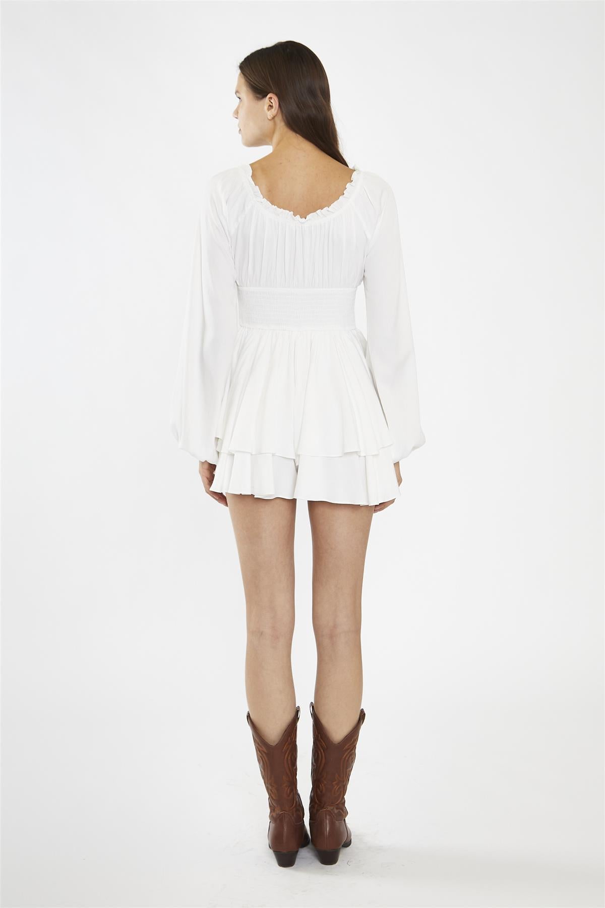 Off-White Smocked-Waist Playsuit